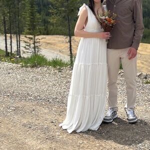 Ieena x Mac Duggal white dress / wedding dress